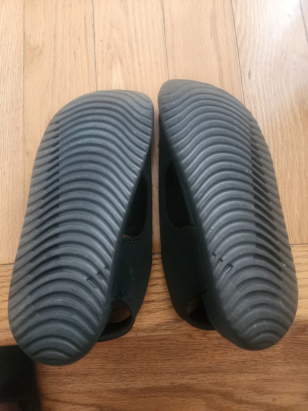 Nike Kids' Black Slide Sandals with White Swoosh
